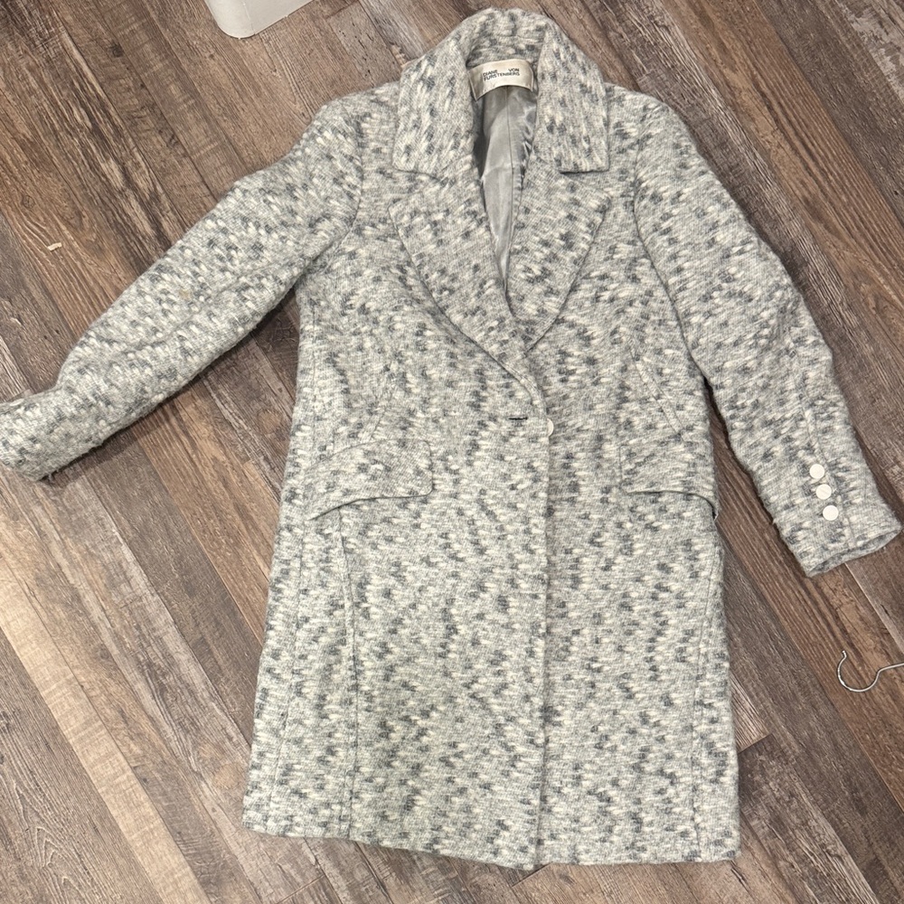 Diane von Furstenberg Gray Patterned mid length Coat (Size M)